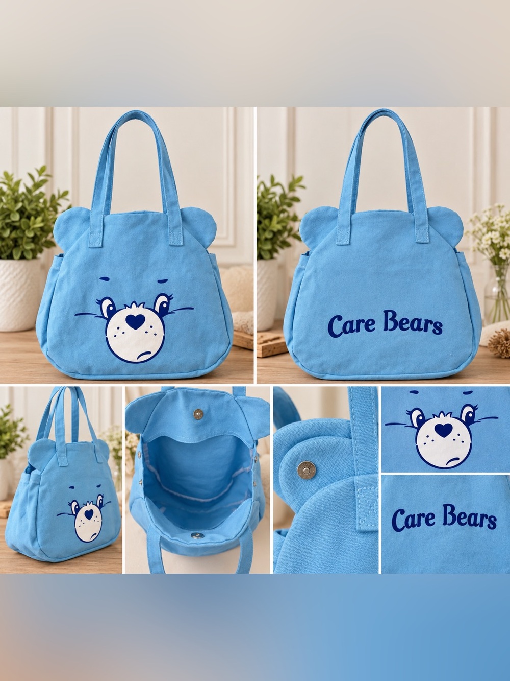 Care Bears Kids Blue Canvas Tote Bag